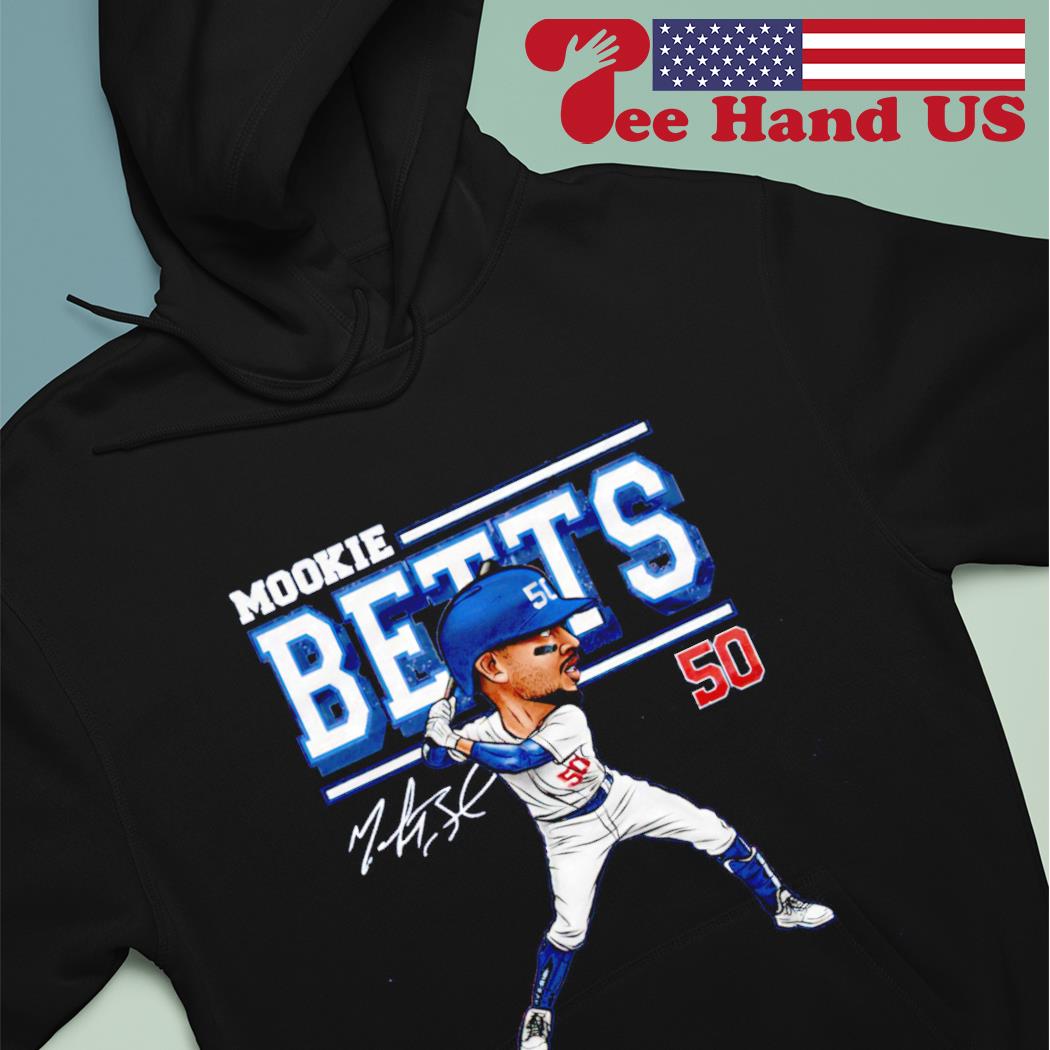 Mookie Betts Caricature Shirt+Hoodie, L.A. - MLBPA Licensed -BreakingT