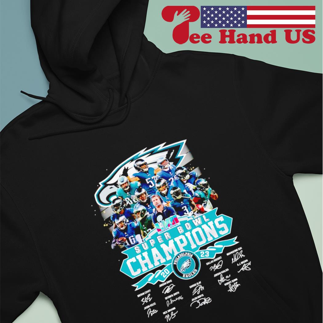 Philadelphia eagles super bowl champions brown and hurt signatures 2023  shirt, hoodie, sweater, long sleeve and tank top