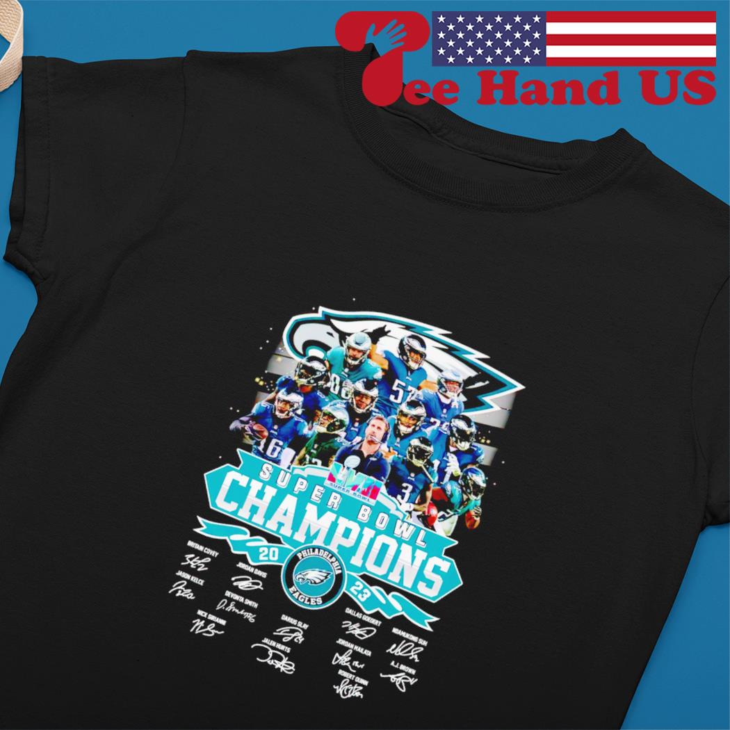 Philadelphia eagles super bowl champions brown and hurt signatures 2023  shirt, hoodie, sweater, long sleeve and tank top