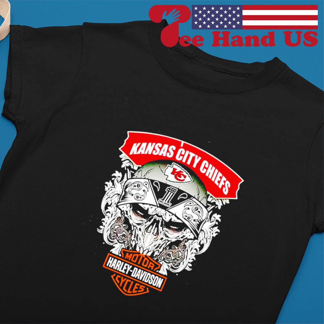 Cleveland Browns Harley Daivsion Skull Shirt - High-Quality