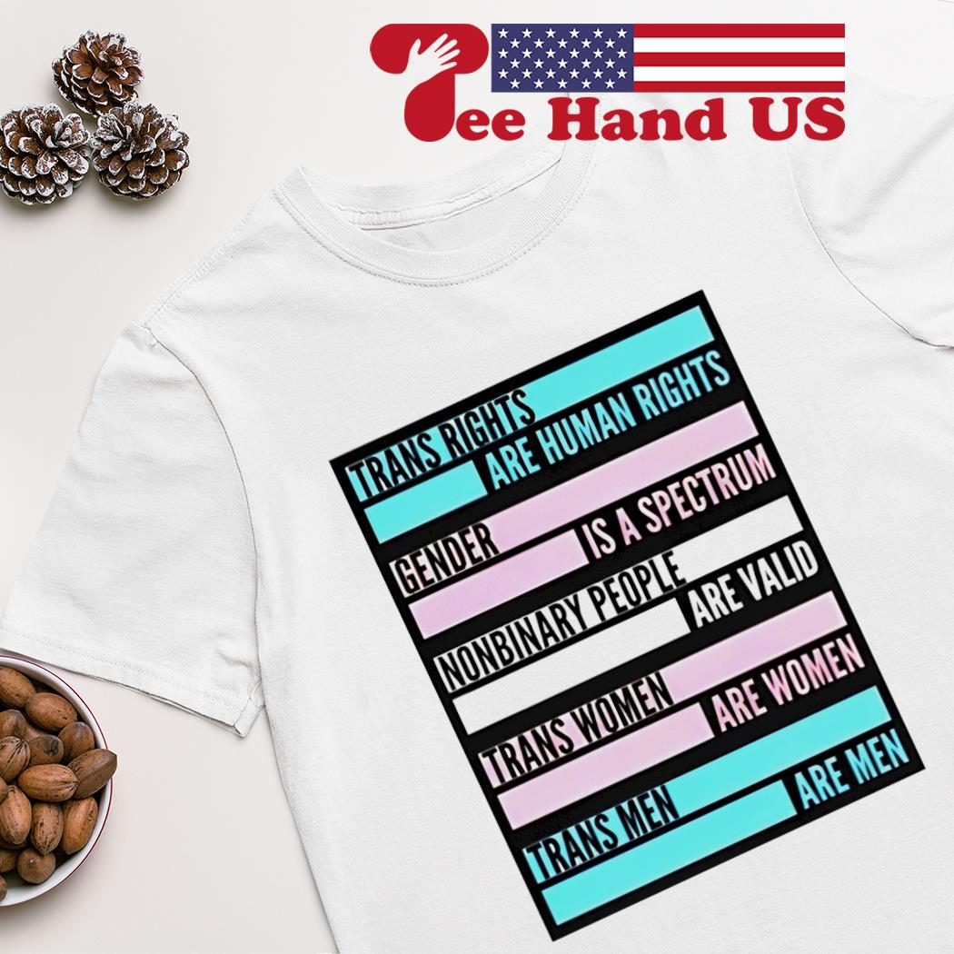 Trans rights are human rights gender is a spectrum trans women are women trans men are men shirt