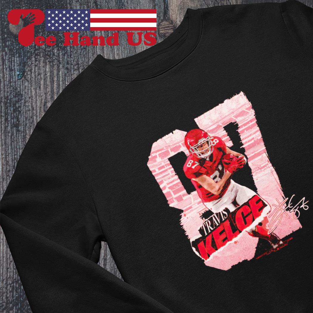 Kc Chiefs Travis Kelce 87 helmet and signature shirt, hoodie, sweater, long  sleeve and tank top