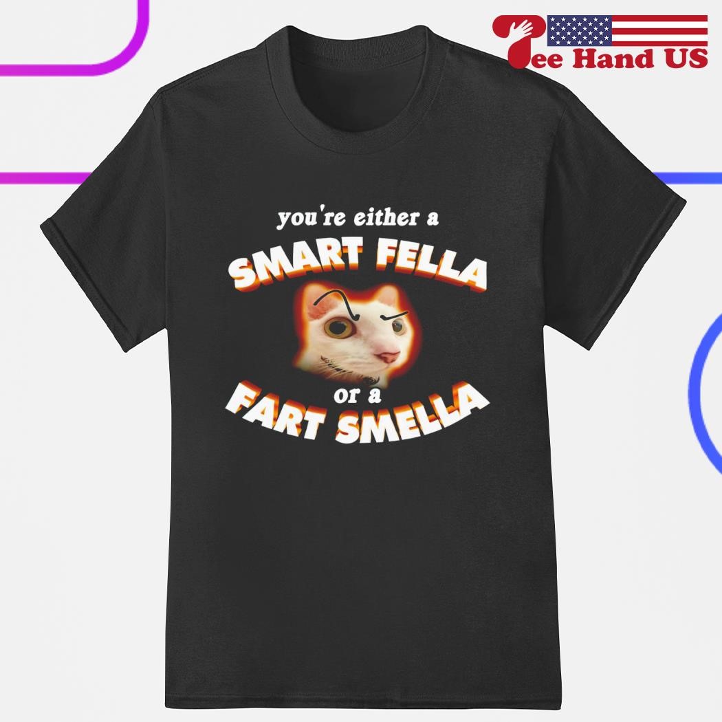 Cat you're a smart fella or a fart smella shirt