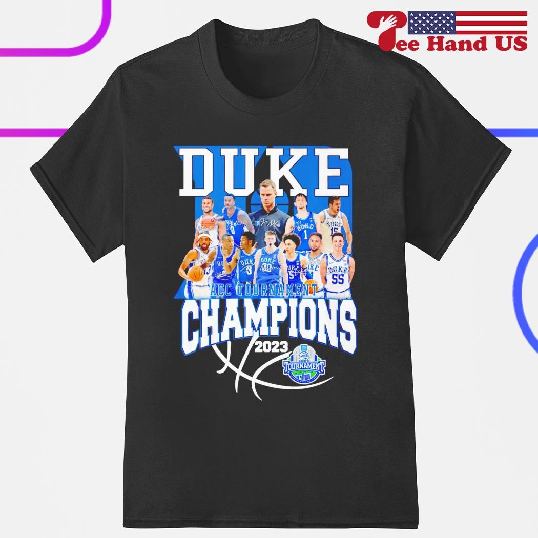 Duke Blue Devils ACC Tournament Champions 2023 signatures shirt