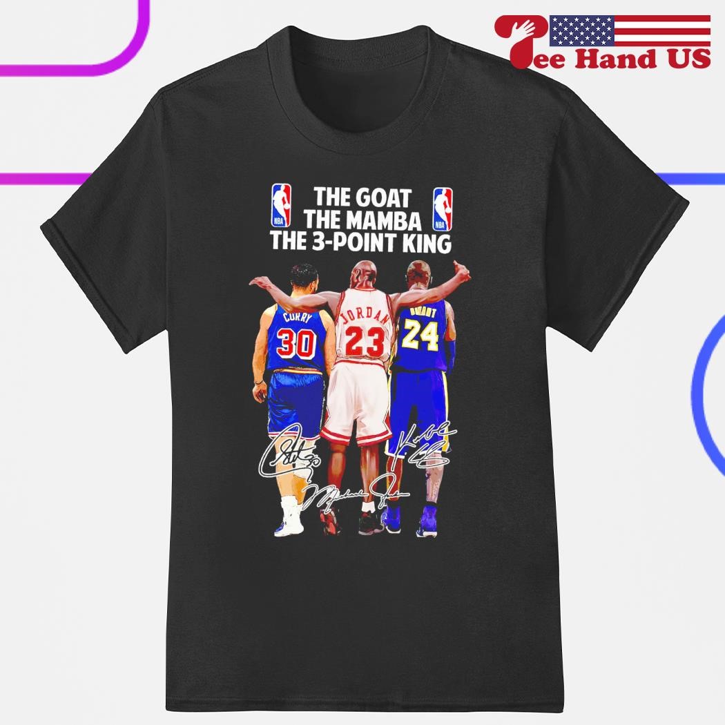 Micheal Jordan Kobe Bryant Stephen Curry the goat the mamba the 3-point king signatures shirt
