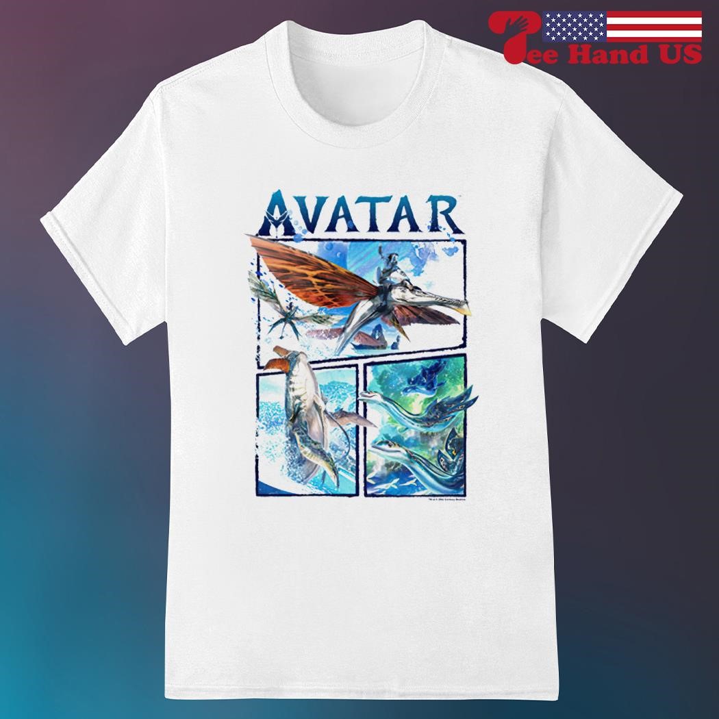 Official avatar The Way of Water Watercolor Air and Sea Creatures shirt