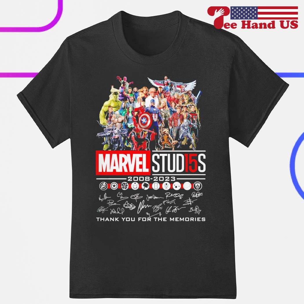 Official marvel Stud15s 2008-2023 thank you for the memories signatures shirt