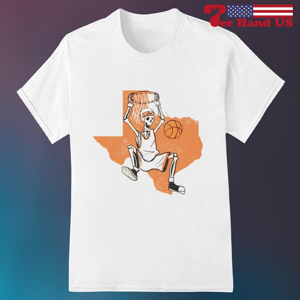 Official texas Longhorns basketball skeleton dunk shirt