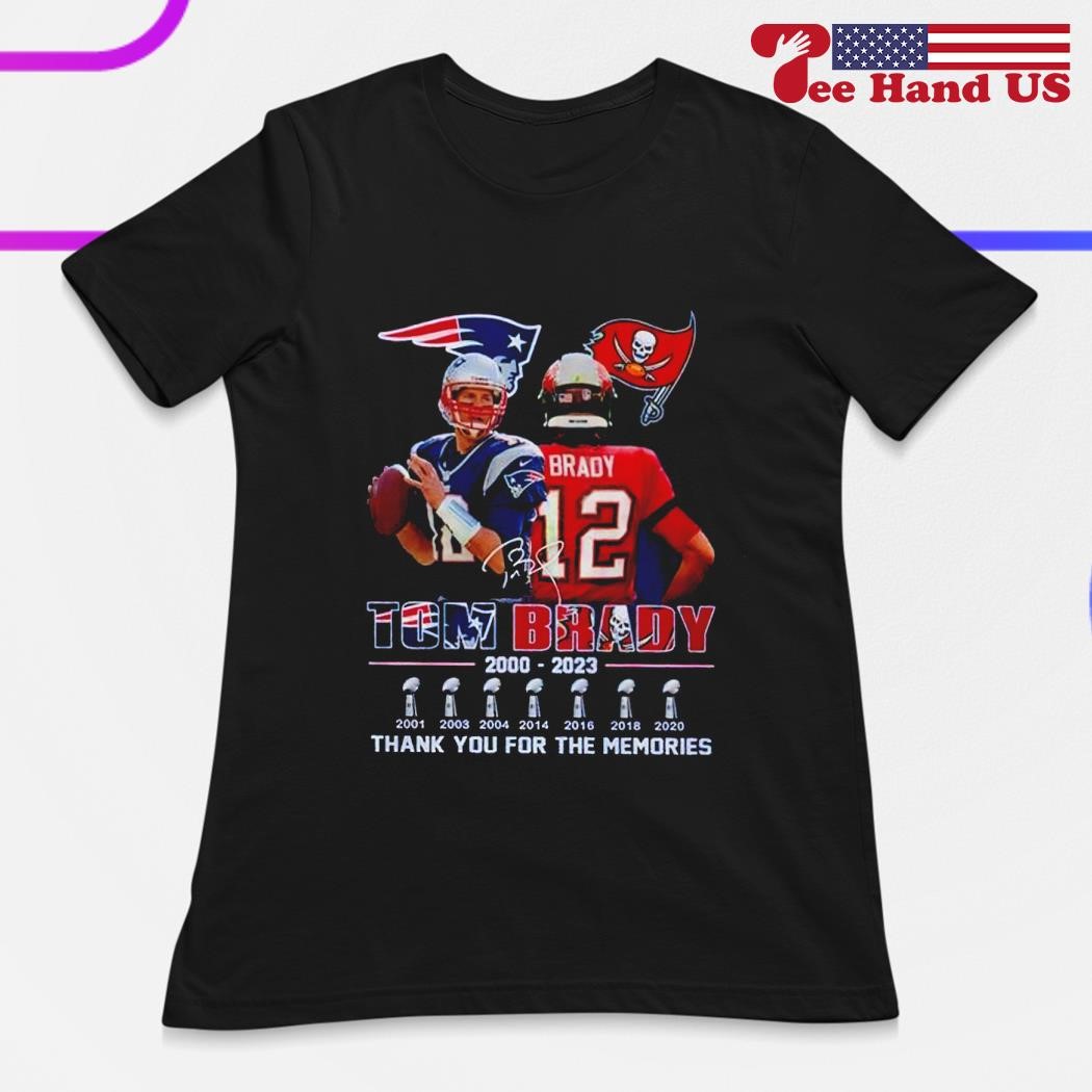 12 Tom Brady 2000 2023 Thank You For The Memories Signatures Shirt