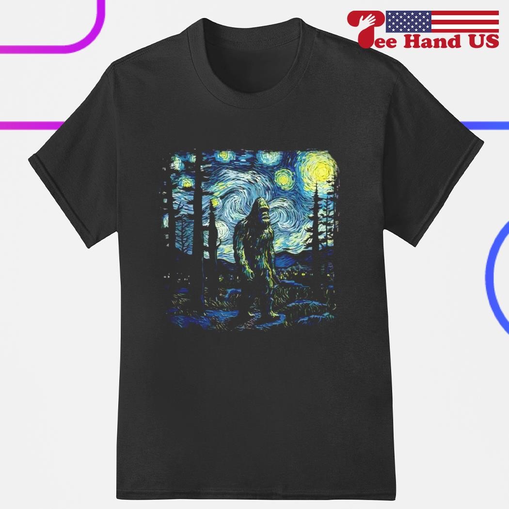 Bigfoot starry night shirt