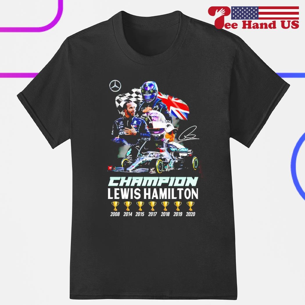 Lewis Hamilton champion 2008-2020 signature shirt