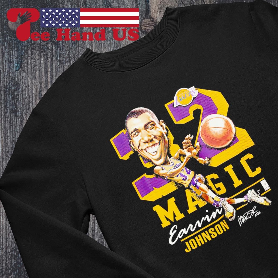 Magic Johnson Los Angeles Lakers Caricature Vintage Crew shirt