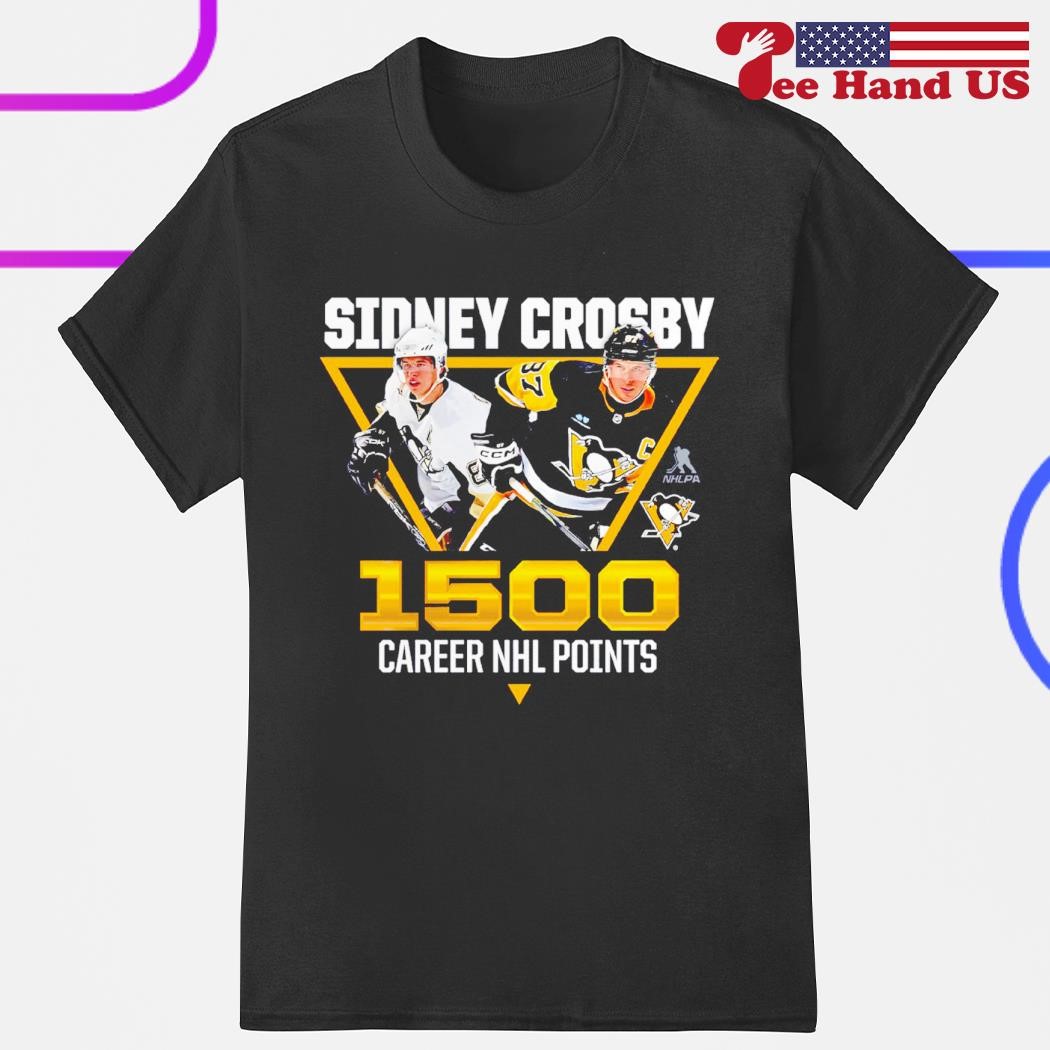 Sidney Crosby Pittsburgh Penguins 1,500 career points shirt