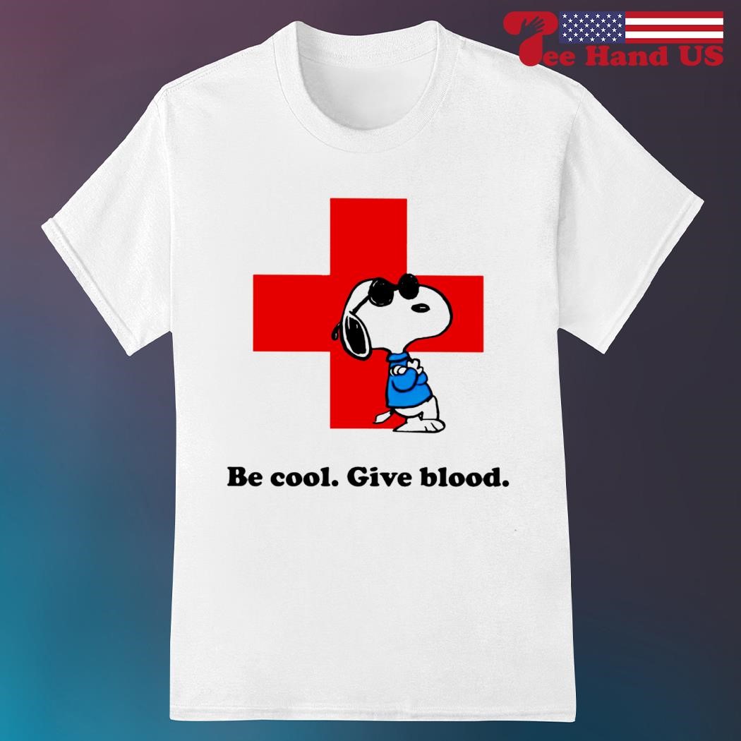 Snoopy American red cross be cool give blood shirt