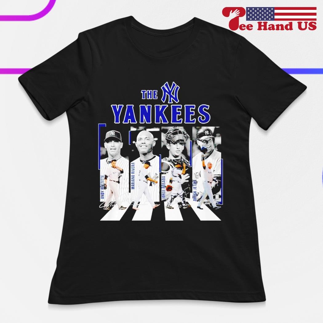 The Yankees Legend Mariano Rivera, Jorge Posada, Andy Pettitte and Derek  Jeter abbey road signatures shirt, hoodie, sweater, long sleeve and tank top