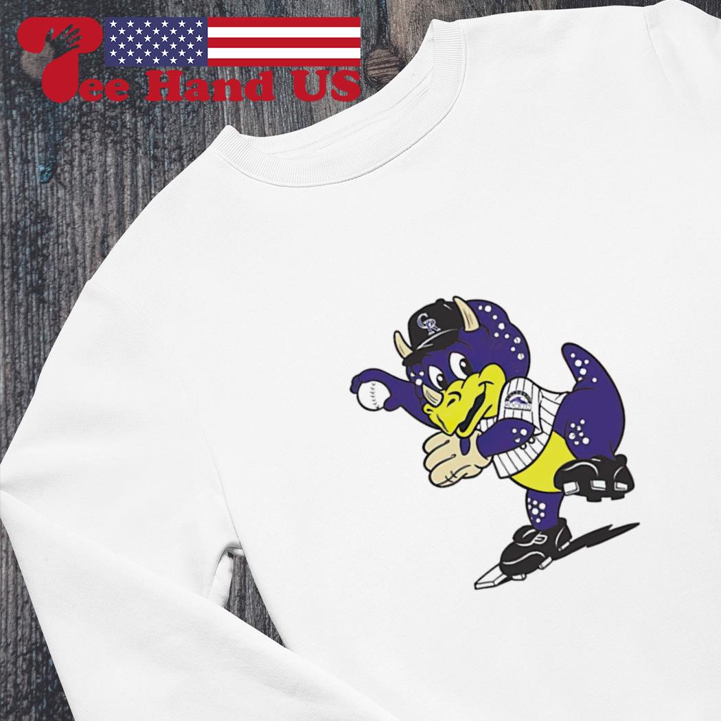 Play Ball Rockies Baseball Mascot Dinger Long Sleeve T-Shirt