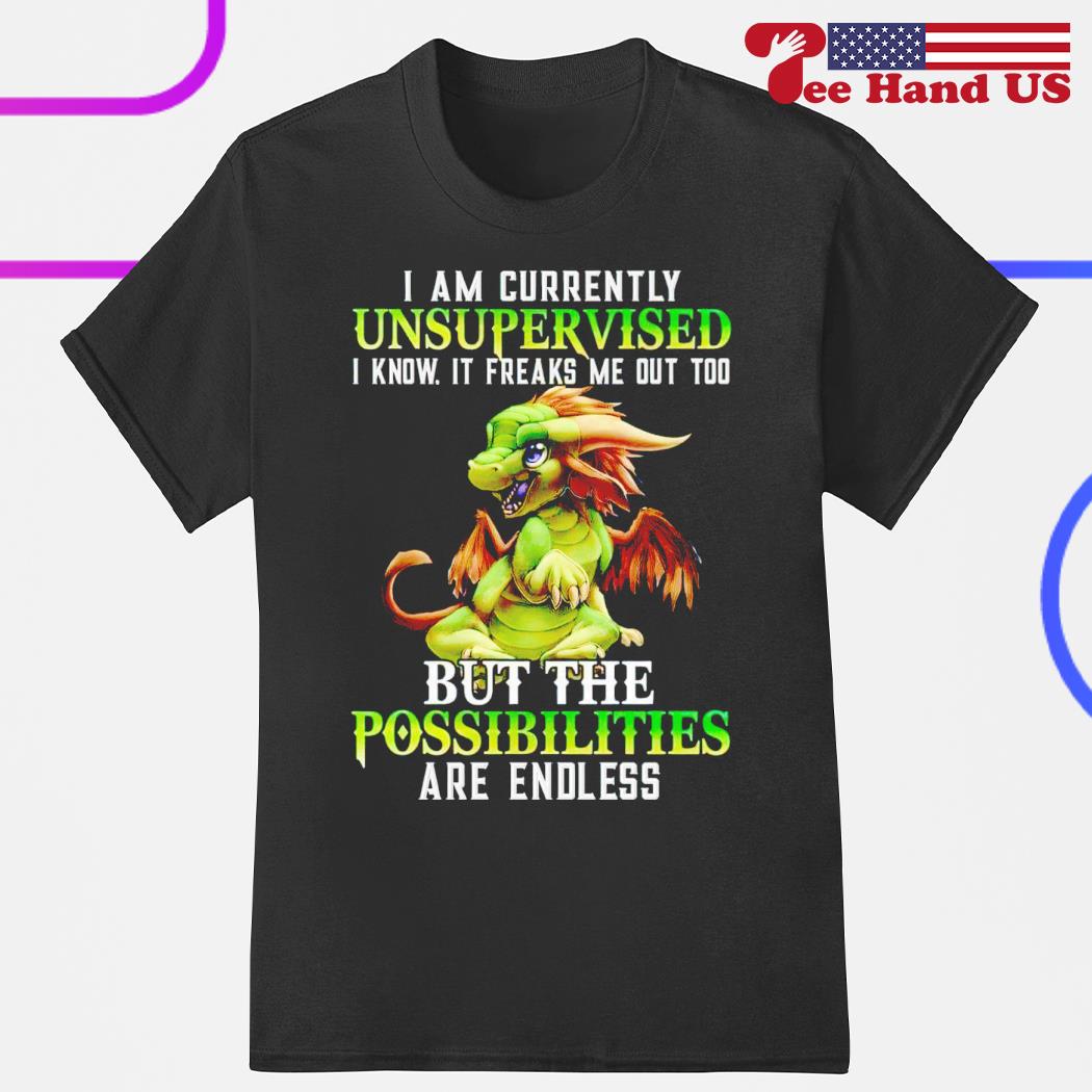 Dragon I am currently unsupervised i know it freaks me out too but the possibilities are endless shirt