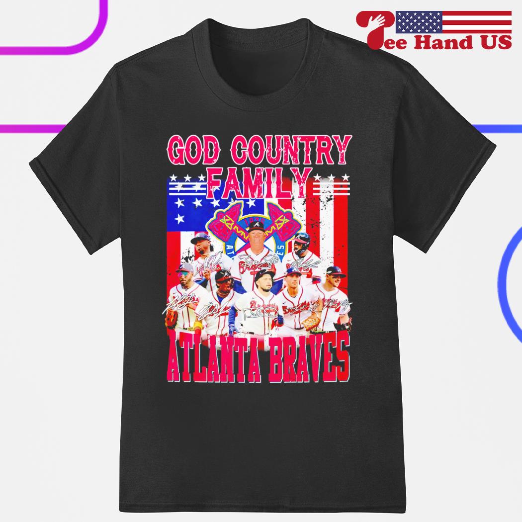 God country family Atlanta Braves signatures shirt