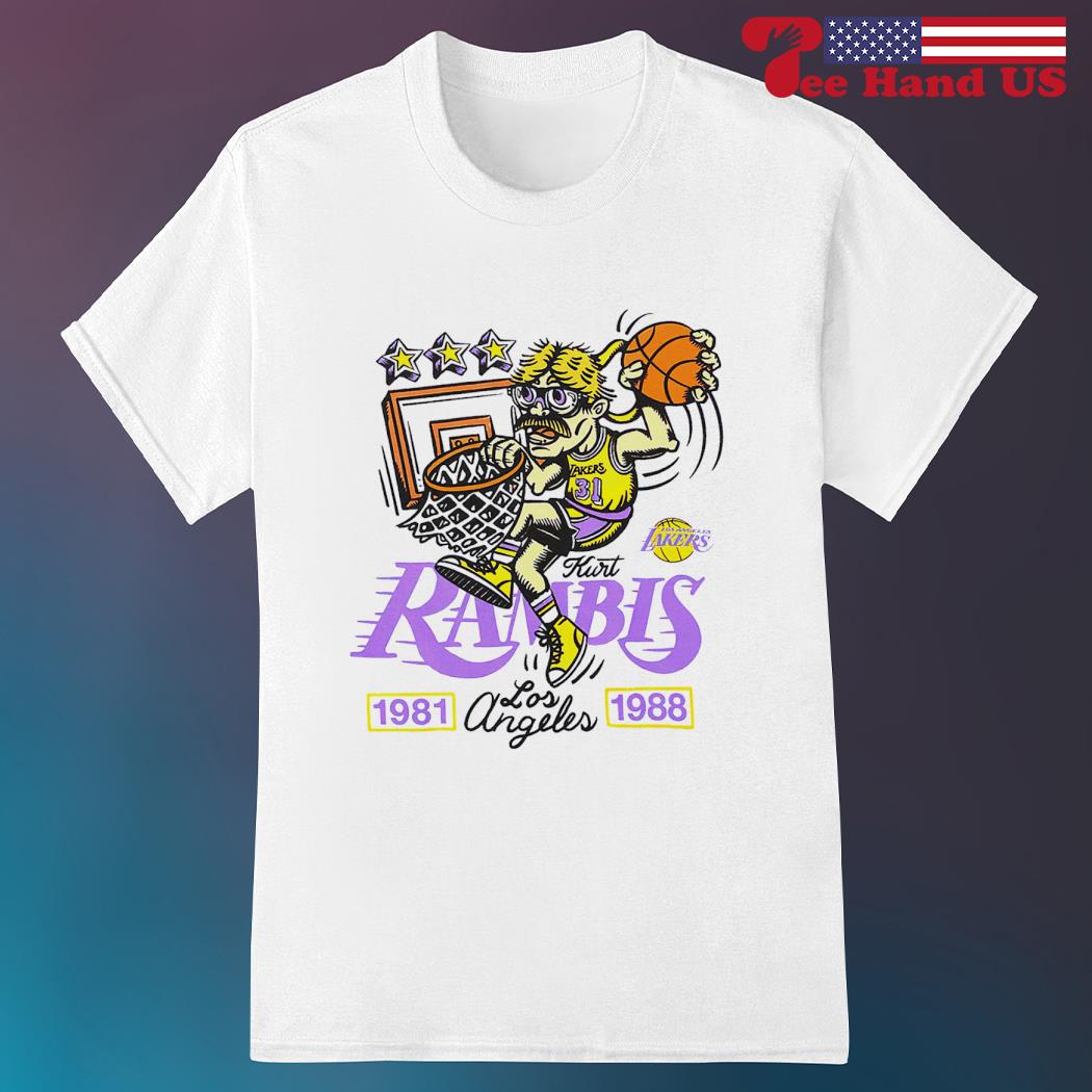 Kurt Rambis Gray Los Angeles Lakers name and number 1981 1988 shirt