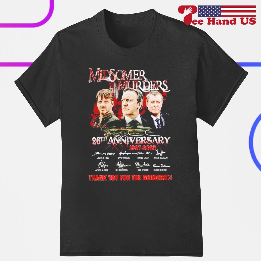 Midsomer Murders 26th anniversary 1997-2023 signatures thank you for the memories shirt