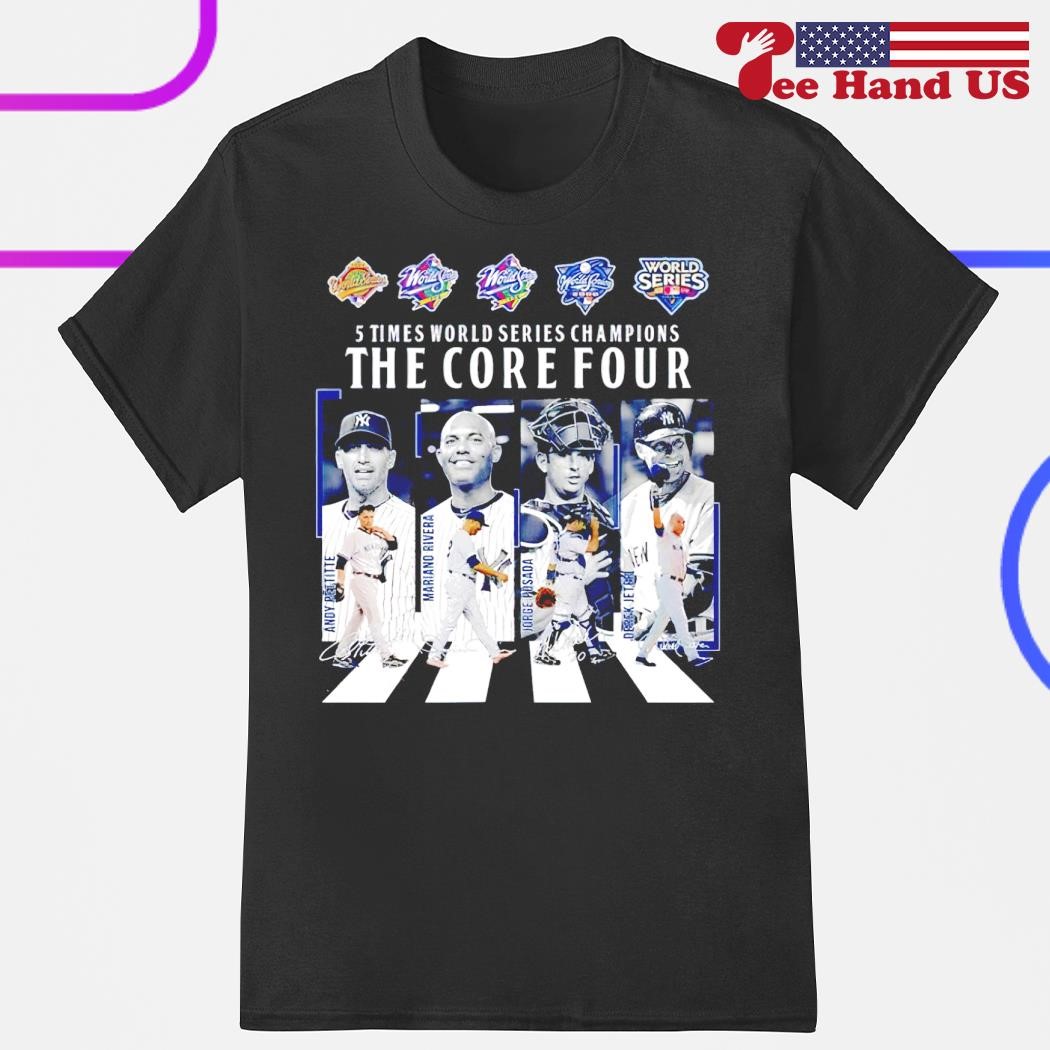 New York Yankees 5 times world series champions the core four abbey road signatures shirt