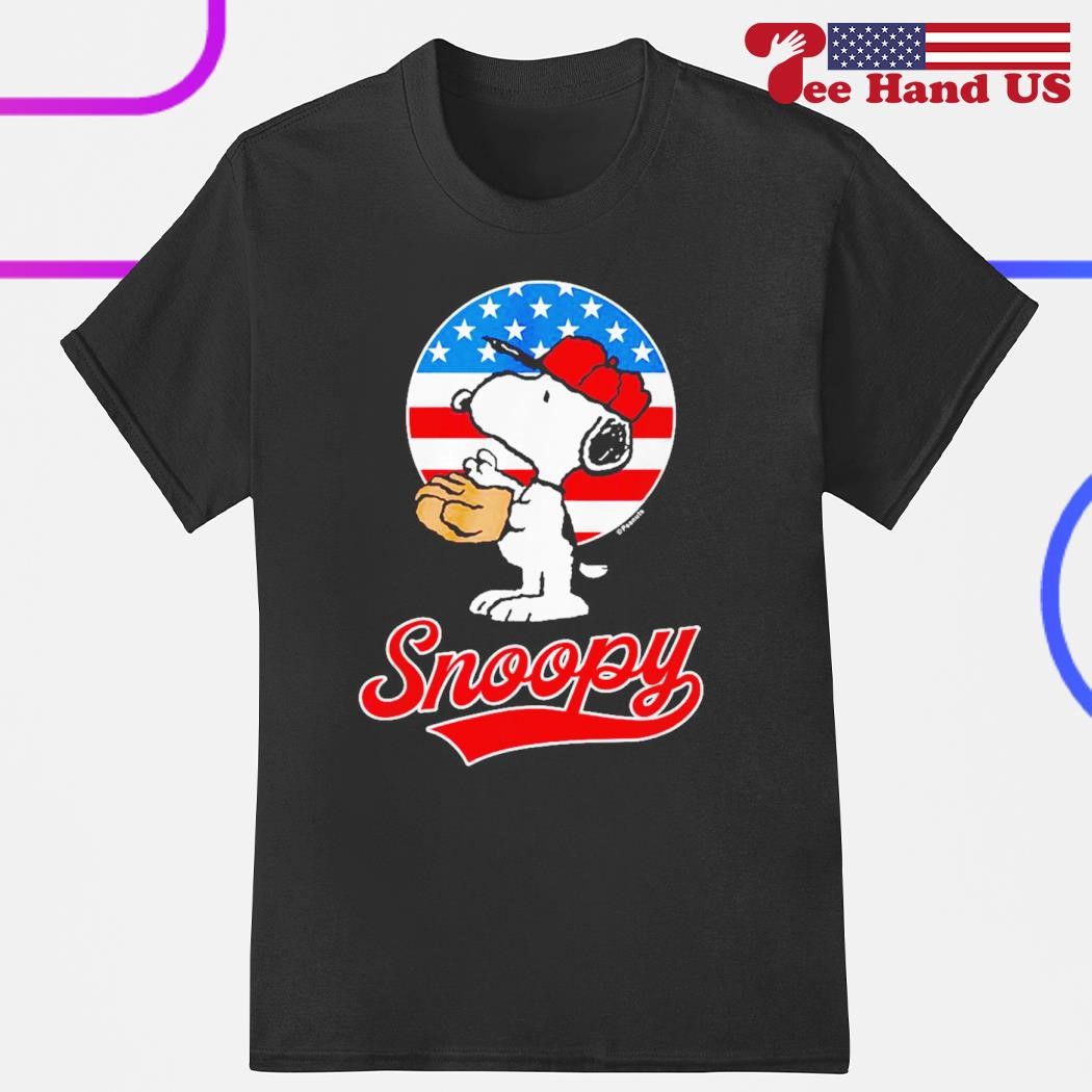 Snoopy baseball American flag shirt