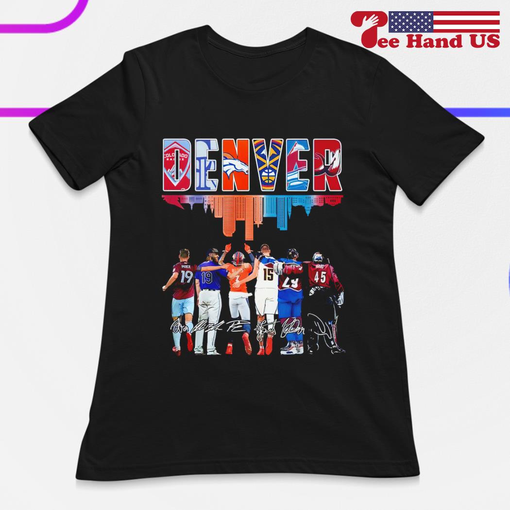 Denver Sports Teams Skyline City Players Signatures Shirt - Bring