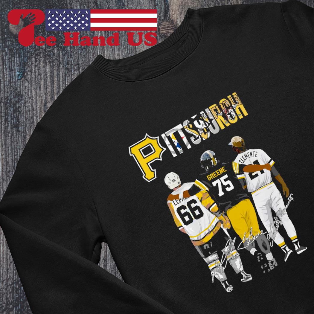 Mario Lemieux and Joe Greene and Clemente Pittsburgh signatures shirt,  hoodie, sweater, long sleeve and tank top