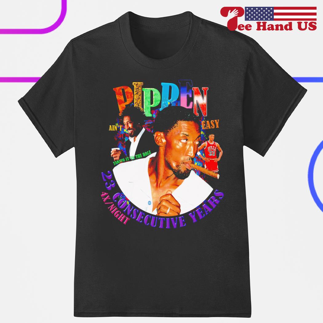 Scottie Pippen takes it to the hole 23 consecutive years 4x night shirt