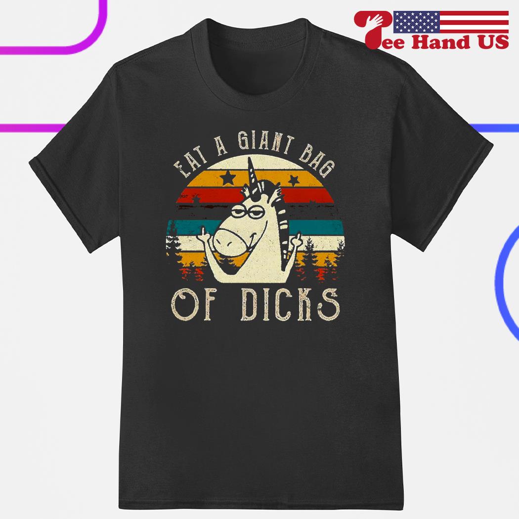 Unicorn eat a giant bag of dicks vintage shirt