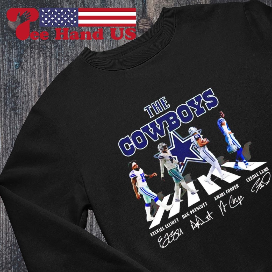 The Cowboys Ezekiel Elliott Dak Prescott Amari Cooper Ceedee Lamb abbey  road signatures shirt, hoodie, sweater, long sleeve and tank top