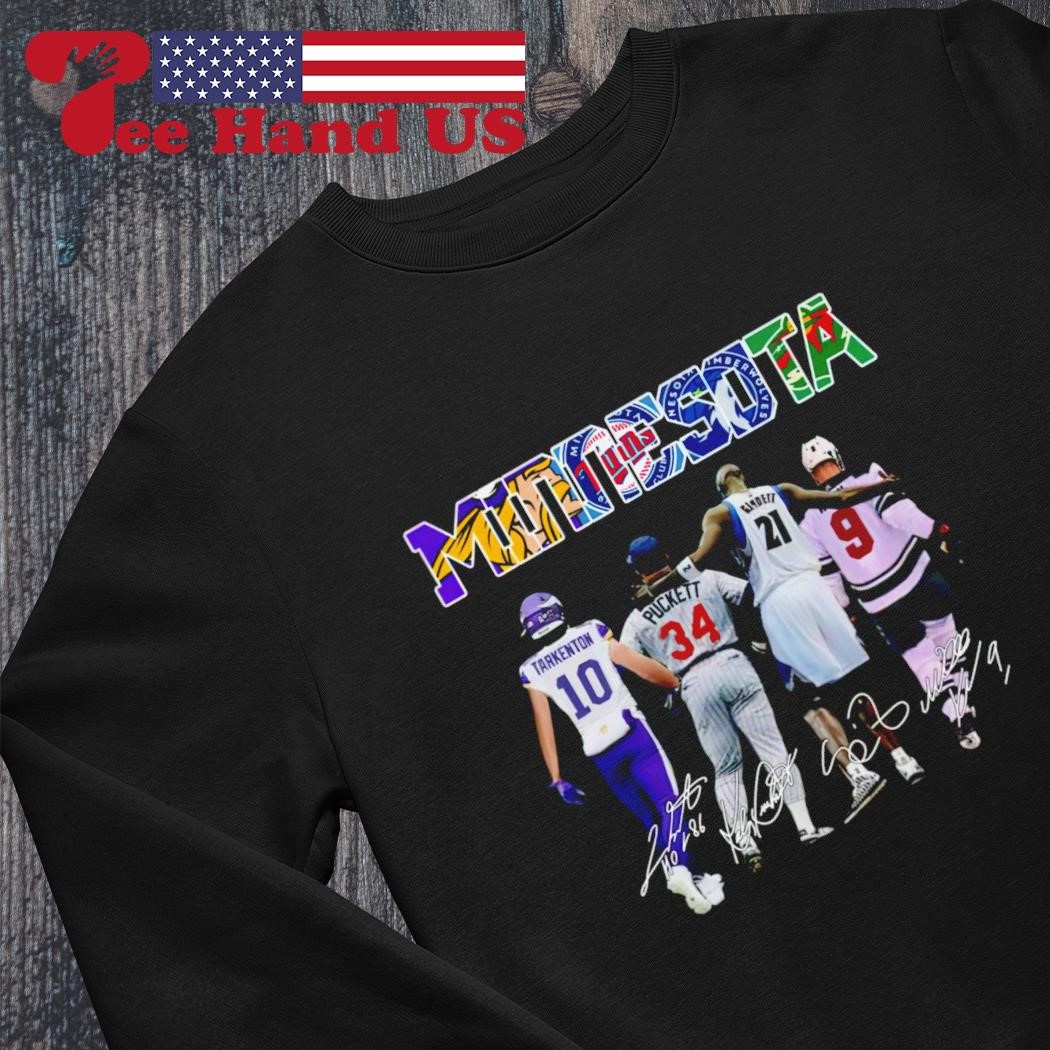 Minnesota sports teams Fran Tarkenton Kirby Puckett Kevin Garnett Mikko  Koivu signatures shirt, hoodie, sweater, long sleeve and tank top