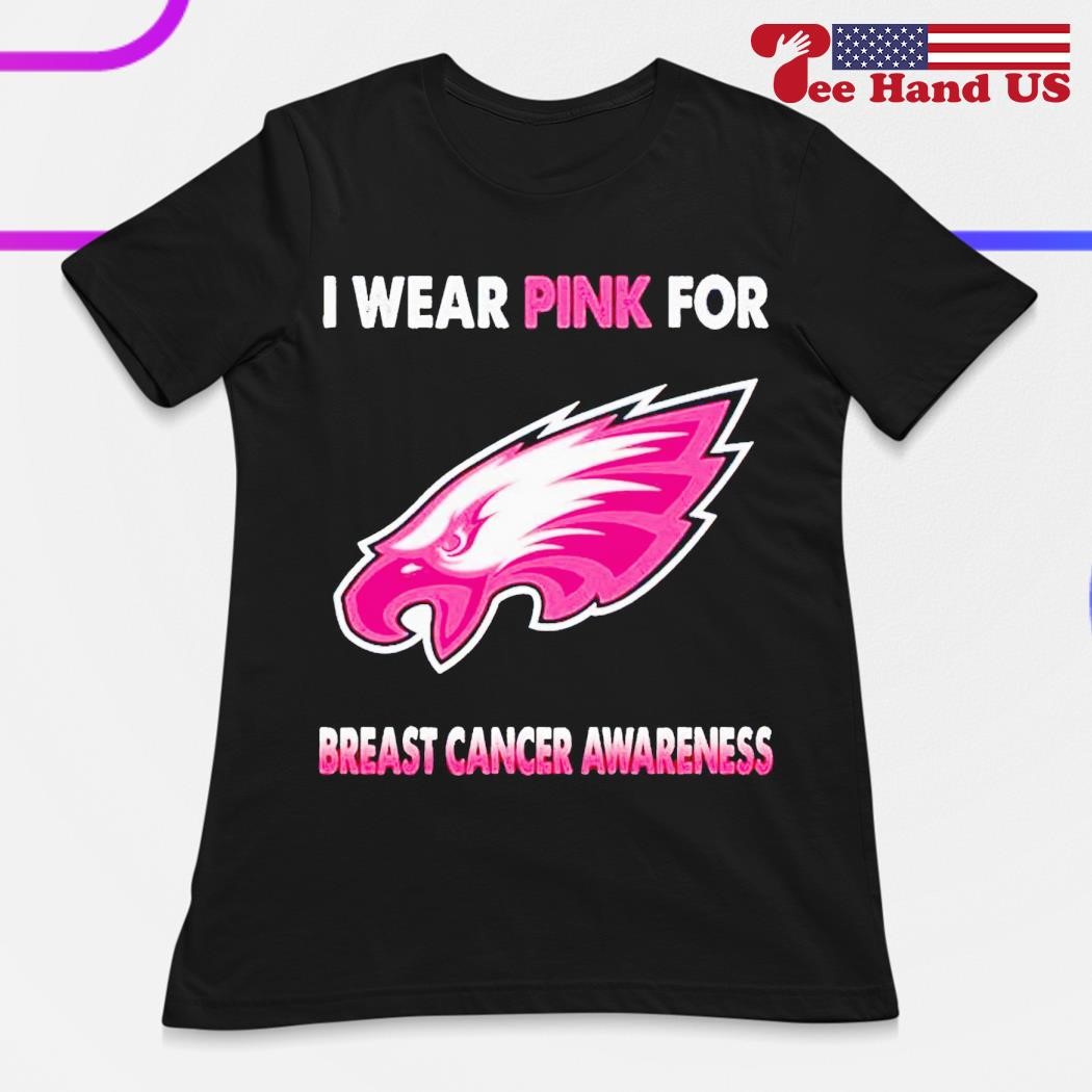 Breast Cancer Awareness Eagles- T-Shirt White / XLarge