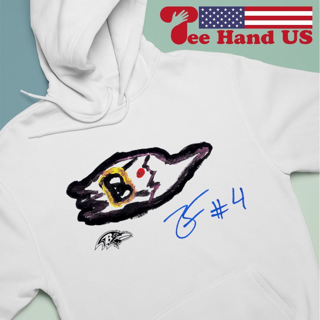 Zay Flowers #4 draw Baltimore Ravens logo shirt, hoodie, sweater, long  sleeve and tank top