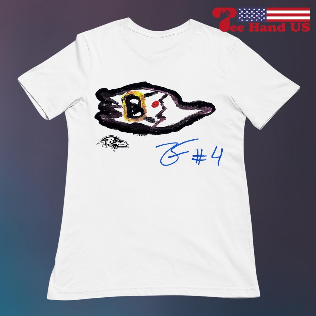 Zay Flowers #4 draw Baltimore Ravens logo shirt, hoodie, sweater, long  sleeve and tank top