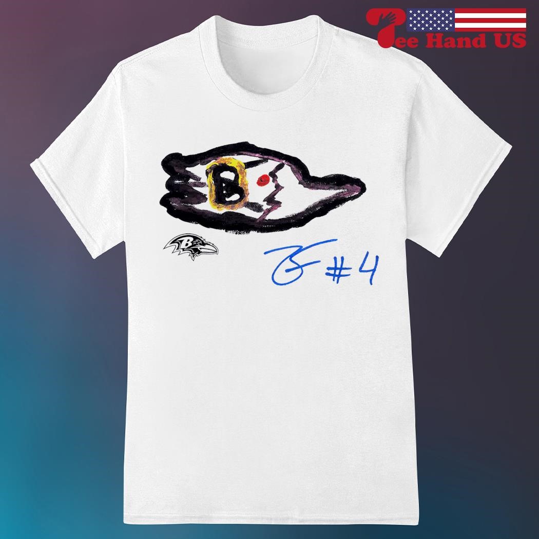 Zay Flowers #4 draw Baltimore Ravens logo shirt, hoodie, sweater, long  sleeve and tank top