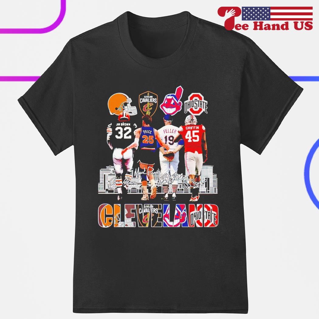 Cleveland Browns Jim Brown Cavaliers Price And Guardians Feller signatures  2023 Shirt, hoodie, longsleeve, sweatshirt, v-neck tee