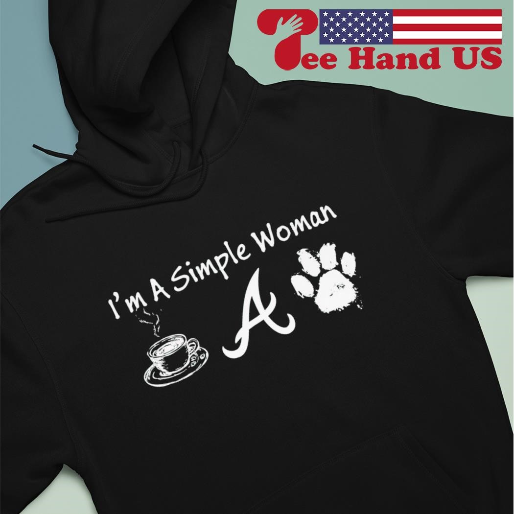 I'm a simple woman coffee Atlanta Braves paw dog shirt, hoodie