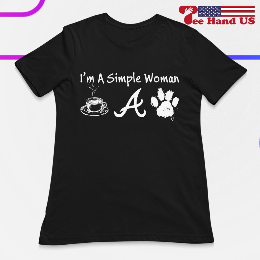 I'm a simple woman coffee Atlanta Braves paw dog shirt, hoodie