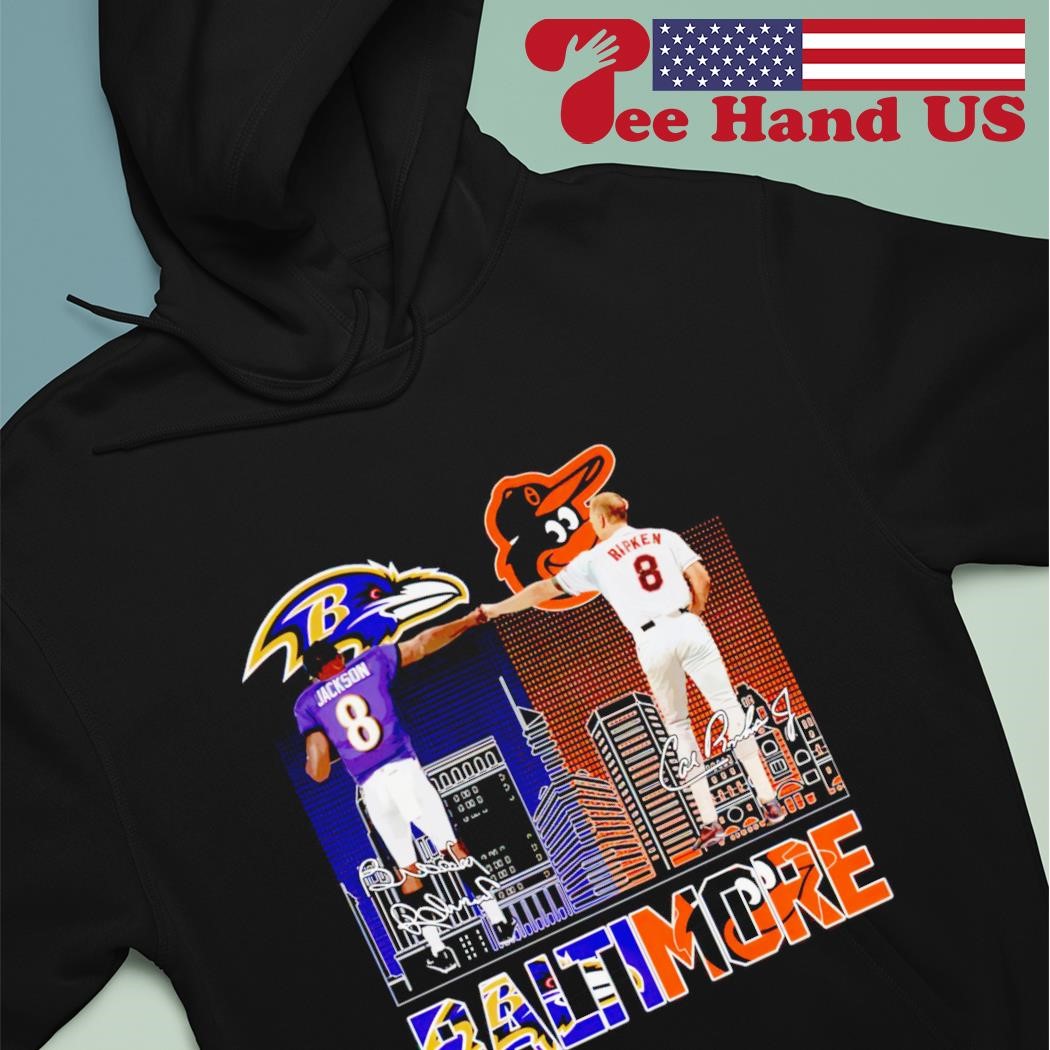 Lamar Jackson And Cal Ripken Jr. Baltimore City Sports Teams Signatures T- Shirt, hoodie, sweater, long sleeve and tank top