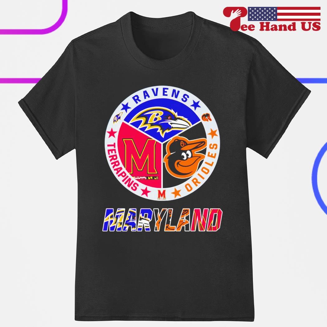 Baltimore Raven Orioles 2 teams sports shield logo shirt, hoodie, sweater,  long sleeve and tank top