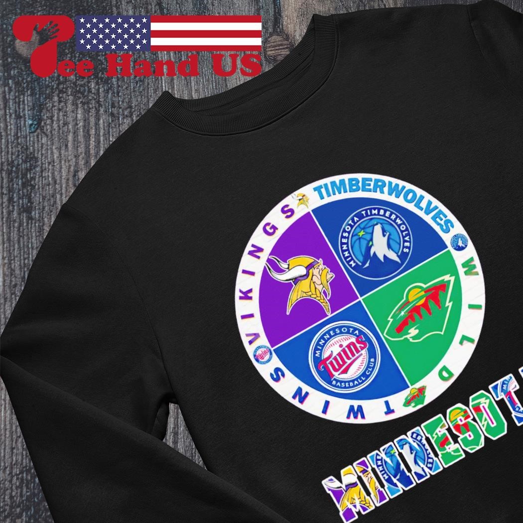 Minnesota circle logo sport teams twins wild vikings shirt, hoodie,  sweater, long sleeve and tank top