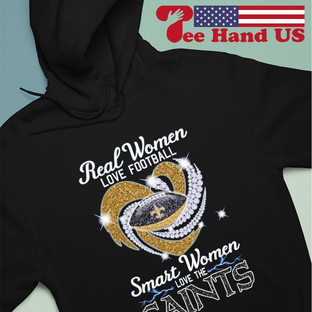 Official real Women love football smart Women love the New Orleans Saints  heart diamond shirt - Limotees