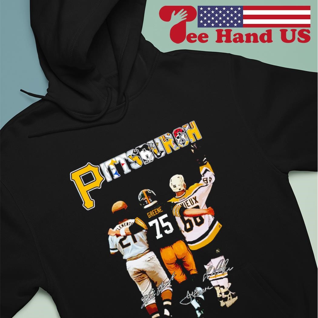 Pittsburgh Roberto Clemente and Joe Greene and Mario Lemieux signatures  shirt, hoodie, sweater, long sleeve and tank top
