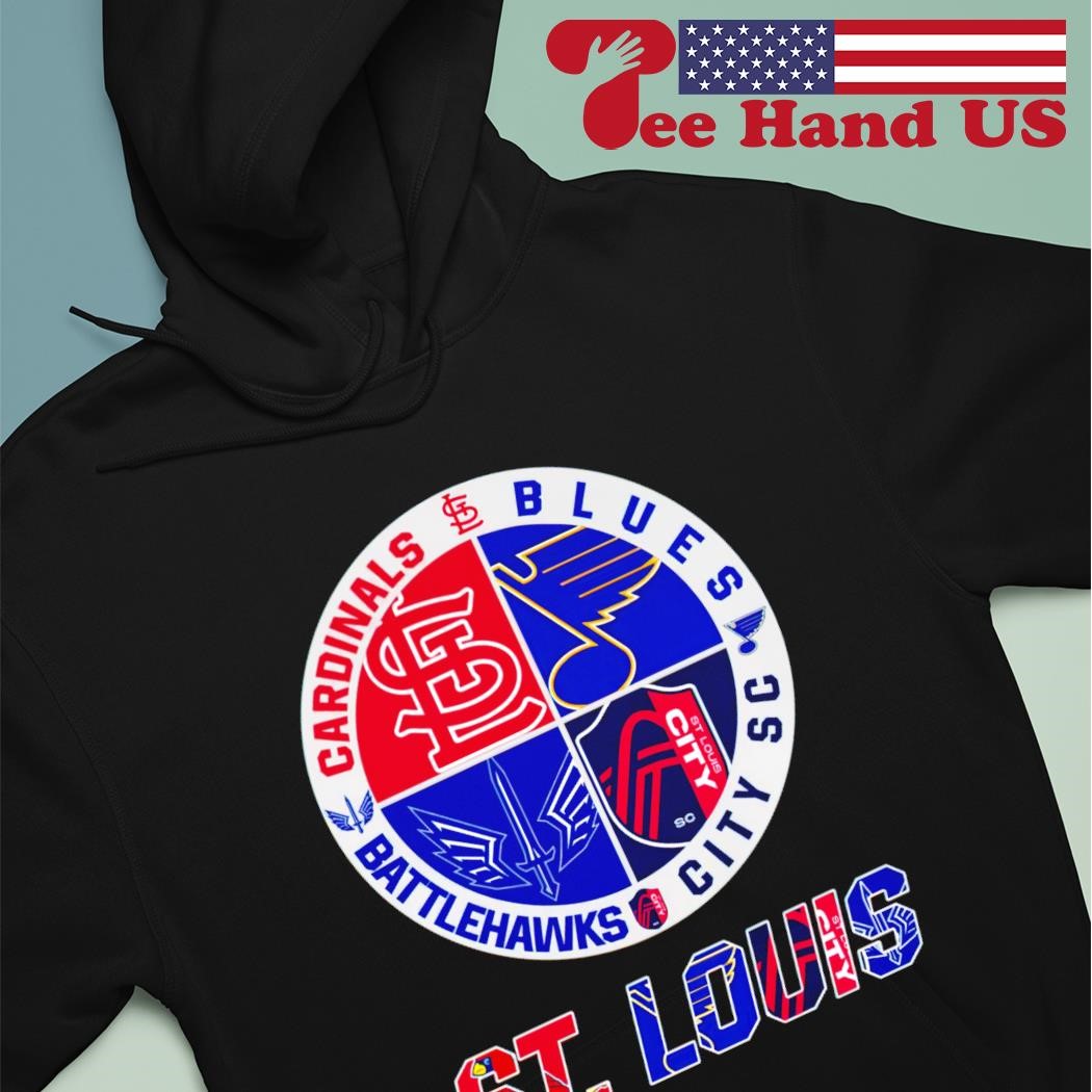 St Louis Cardinals St Louis City SC St Louis Blues T Shirt -   Worldwide Shipping
