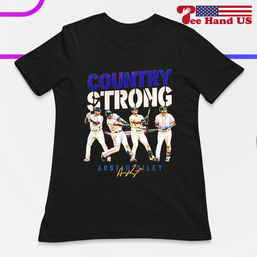 Austin Riley Women's T-Shirt - Heather Gray - Atlanta | 500 Level Major League Baseball Players Association (MLBPA)