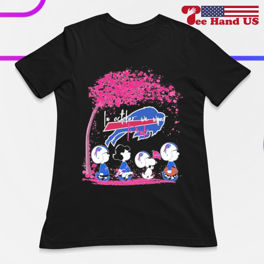 Peanuts Characters Buffalo Bills In October We Wear Pink Shirt, hoodie,  sweater, long sleeve and tank top