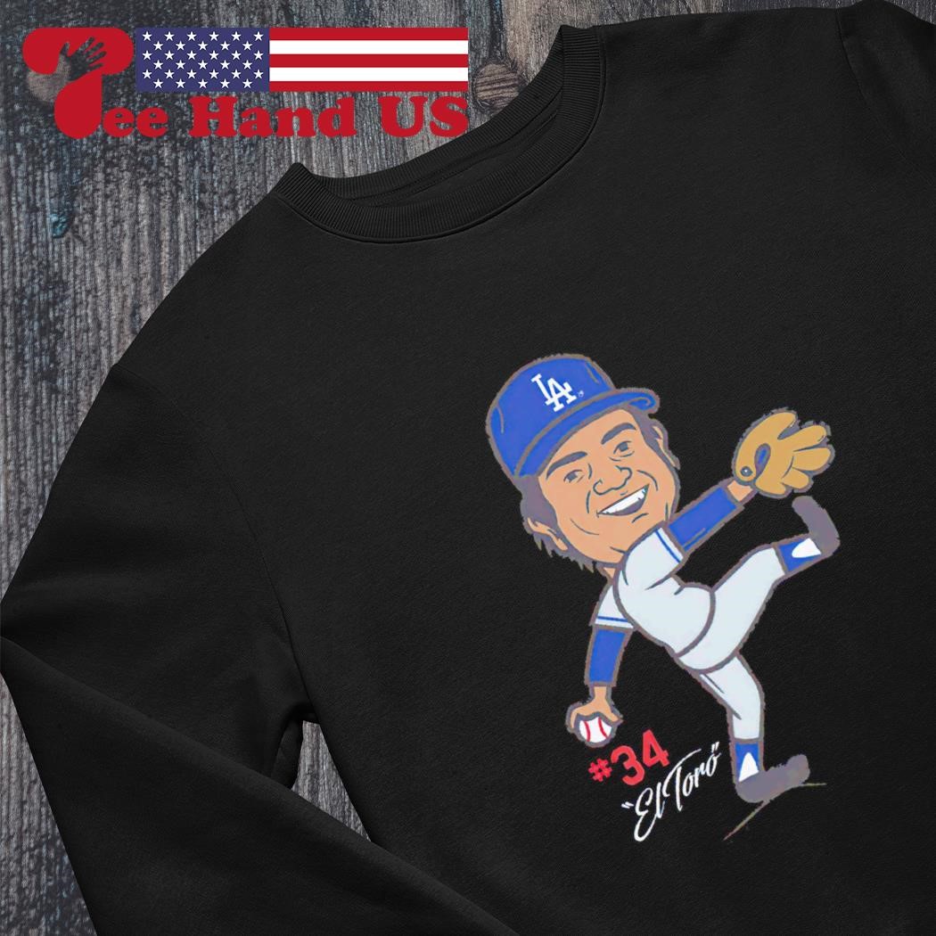 Fernando Valenzuela Los Angeles Dodgers Mitchell & Ness Cooperstown  Collection Retirement T-Shirt - Royal, hoodie, sweater, long sleeve and  tank top