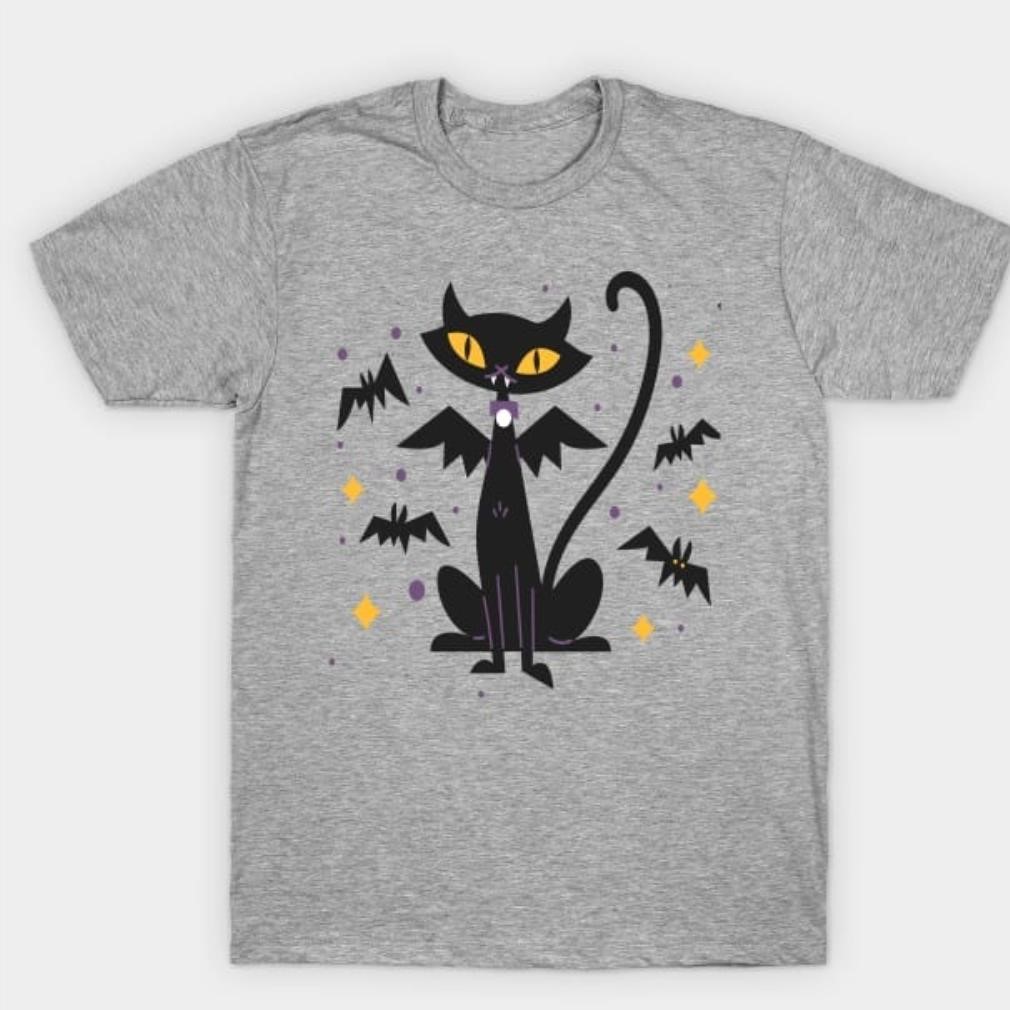 Halloween Vampire Cat Mid Century Retro 50s 60s T-Shirt, hoodie