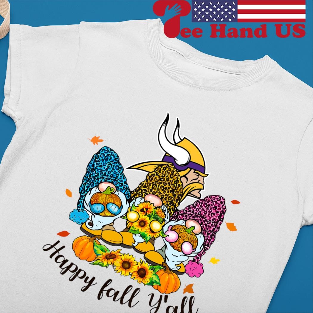 Gnomes Happy Fall Y'all Minnesota Vikings Shirt